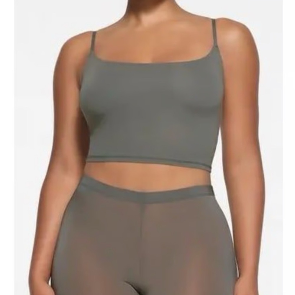 SKIMS Gunmetal Cropped Cami